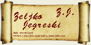Željko Jegreški vizit kartica